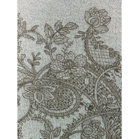 Chico's Large XL Reversible Knit Kimono Poncho Cape Sweater Paisley Tan Beige - Picture 11 of 12